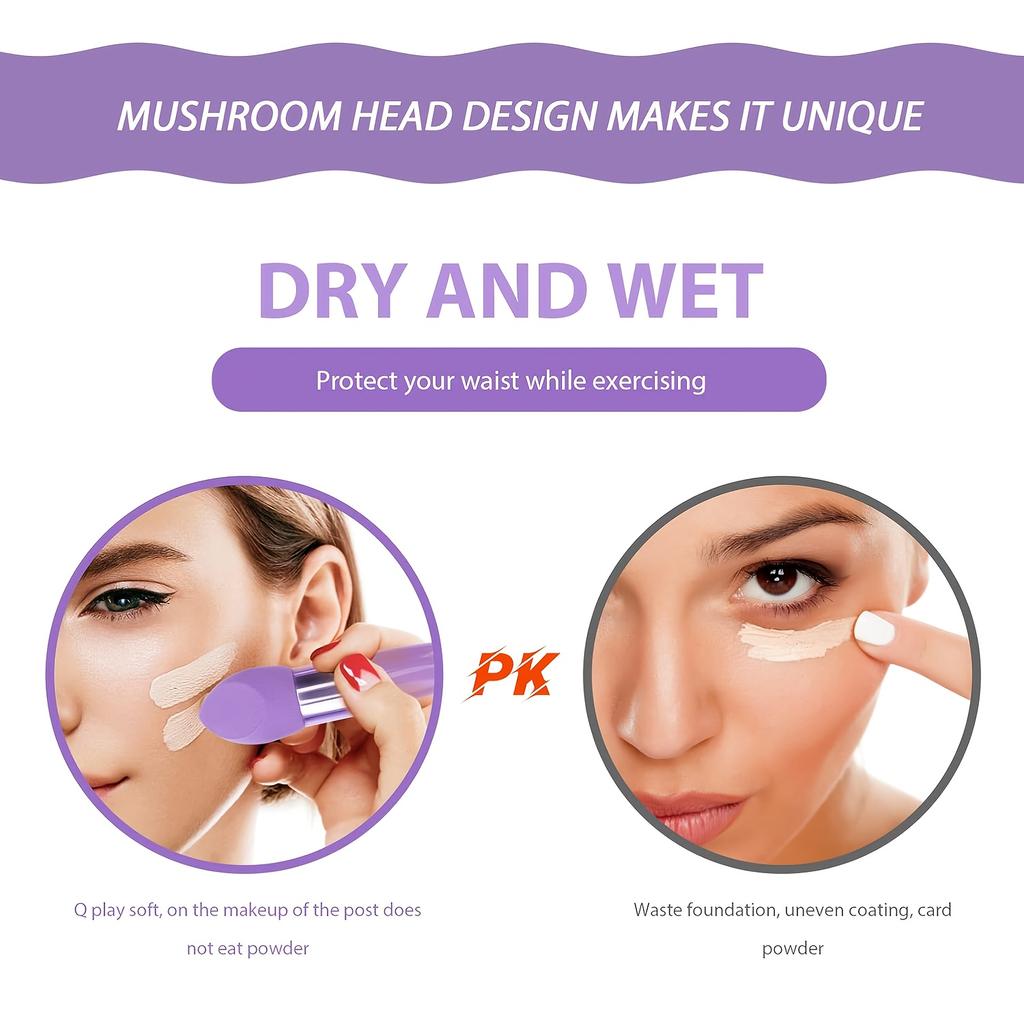 3pcs Makeup Sponge Set Soft Beauty Blenders with Ergonomic Handles for Application of Foundation, Blush, and Powder Products, Makeup Brushes