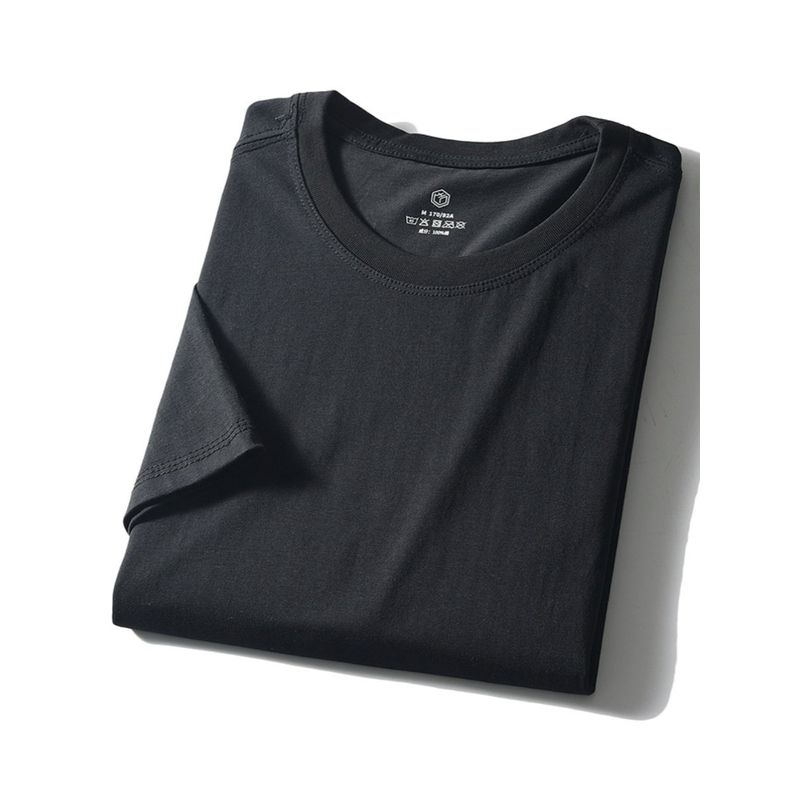 Pure Cotton T-Shirt Men's Short-Sleeved Summer 2024 New round Neck Undershirt Export Export Tail Order All Cotton Base T-shirt