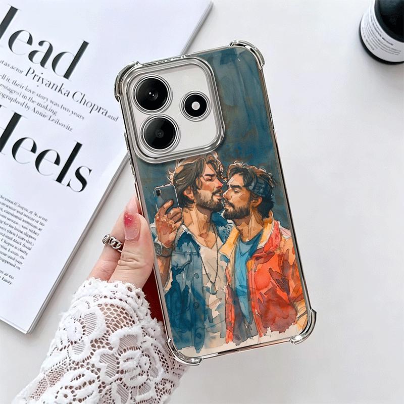 

Muscle Man Gay Fitness Soft Phone Case For Xiaomi Redmi Note 14 15 Pro Plus 13 12 11S 11T 5G 10 9S 9 Plating Anti-Fall Fundas Redmi Note 9