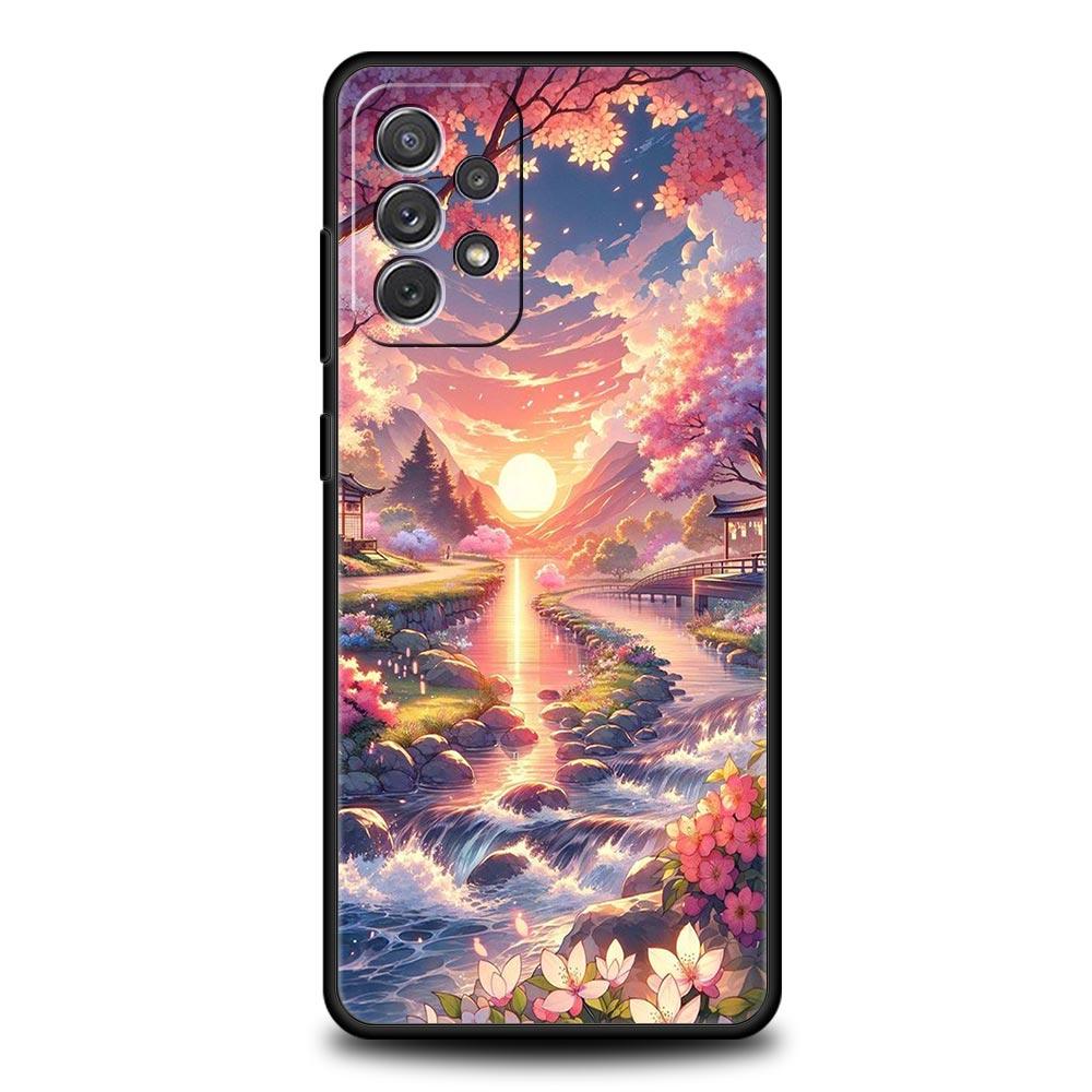 Pink Spring Cherry Blossoms Phone Case For Samsung Galaxy A17 A07 A55 A35 A25 A15 A05 A33 A31 A21s A13 A41 A73 A53 A51 A71 Cover