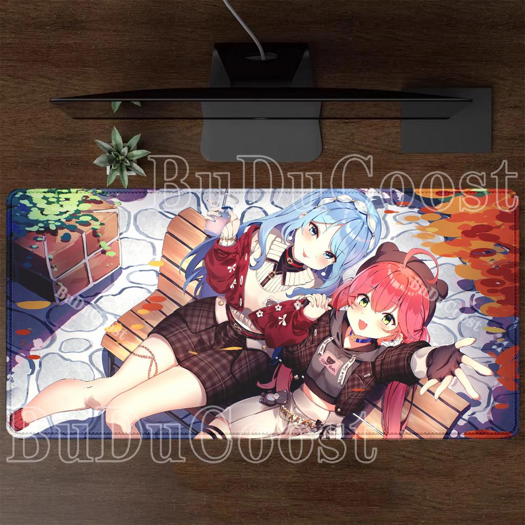 VTuber Hoshimachi Suisei Hololive Mousepad Overlock Keyboard Office Mouse Pad Computer Non-slip HD Printing Anime Girl Desk Mat
