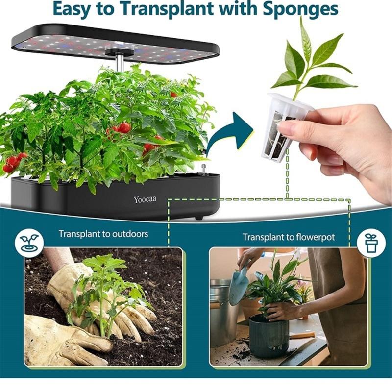 166pcs  Pods Kits Reusable Hydroponics Pods Set Indoor Hydroponics Growing System with Labels Grow Basket Growth Sponges