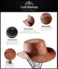 Men's Genuine Leather Western Cowboy Hat: Retro Sunshade for Outdoors, Mountaineering, and Seaside Dual-Use
