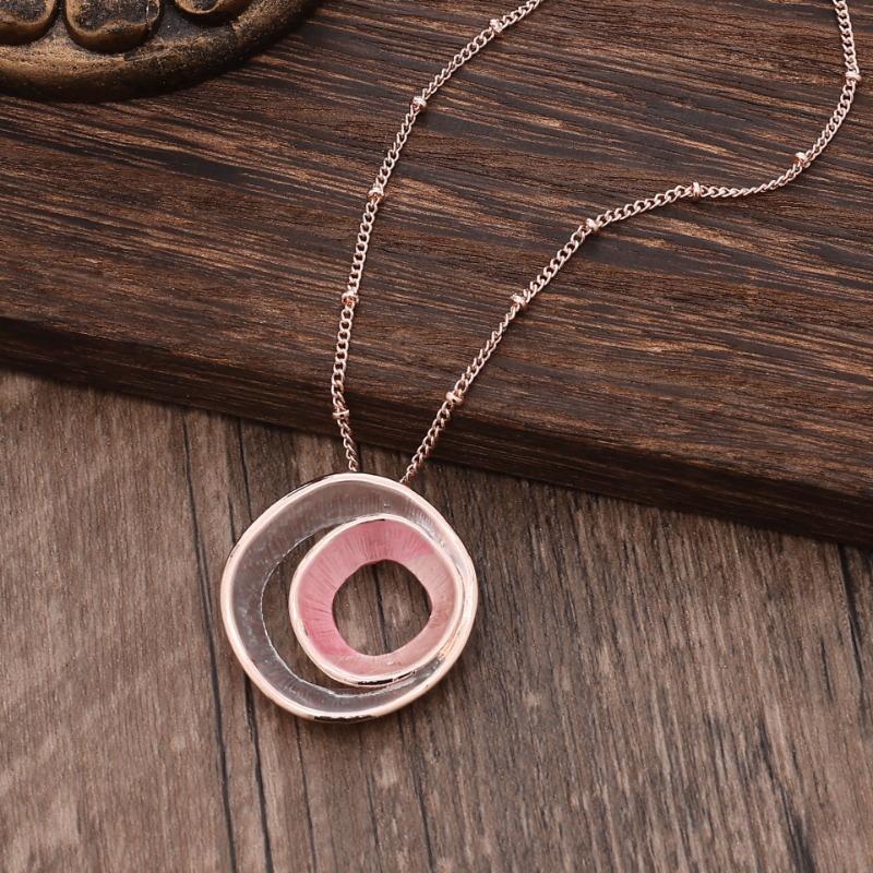 

Hot-selling enamel color hollow ring pendant women s simple advanced sense geometric ring versatile neck chain
