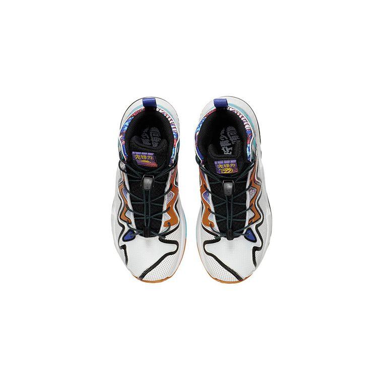 Li Ning Youth Pioneer TD 2.0 Anti-Slip Shock Absorbing Durable Mid-Top Basketball Shoes Kids Basketball Shoes Black White Orange YKBS006-1