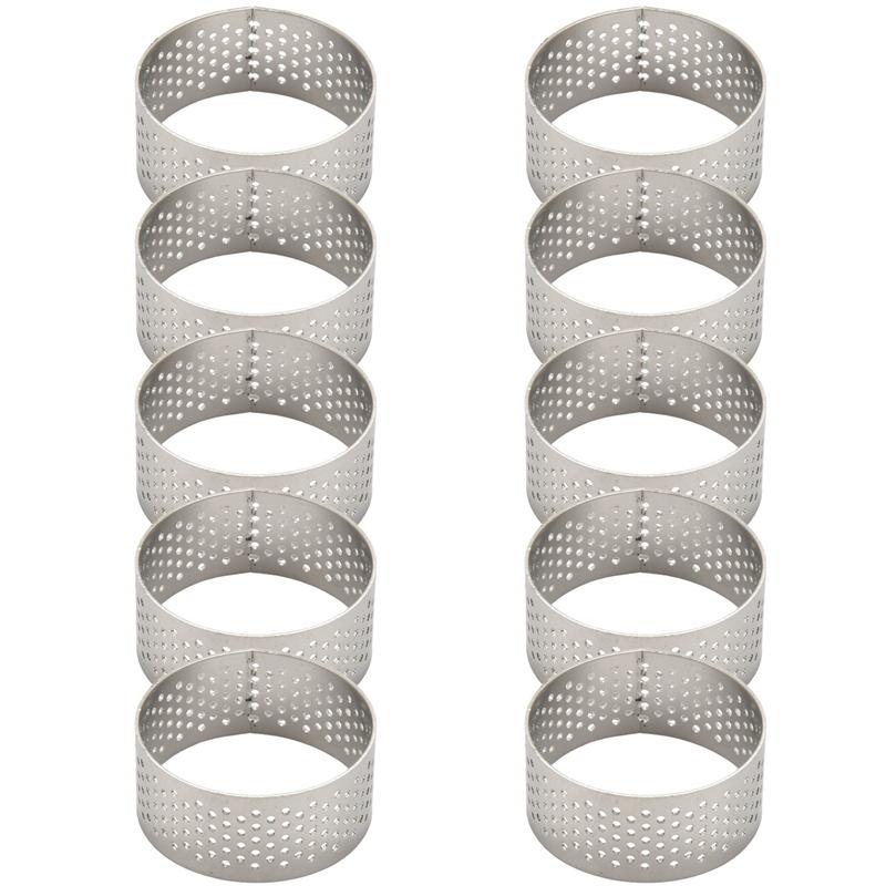 Zpoicaegn 10Pcs 4.5Cm Ronde Roestvrij Geperforeerde Naadloze Tart Ring Quiche Ring Taart Taart Taart Ring Met Taart Shell Ring Zpoicaegn 10Pcs 4.5Cm Ronde Roestvrij Geperforeerde Naadloze Tart Ring Quiche Ring Taart Taart Taart Ring Met Taart Shell Ring