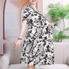 Plus Size 3XL-7XL Elegant Dresses for Women Oversize Casual Short Sleeve Loose Vintage Long Dresses With Sleeves Summer Clothes