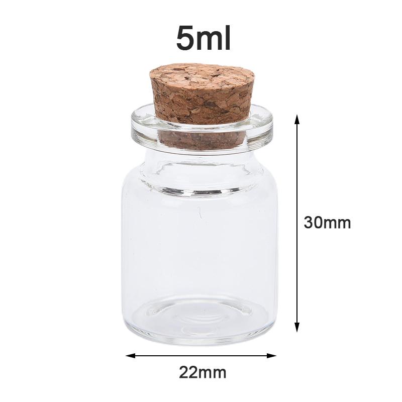 10Pcs Mini Glass Wishing Bottle With Cork Bead Jewelry Containers Diy Decoration