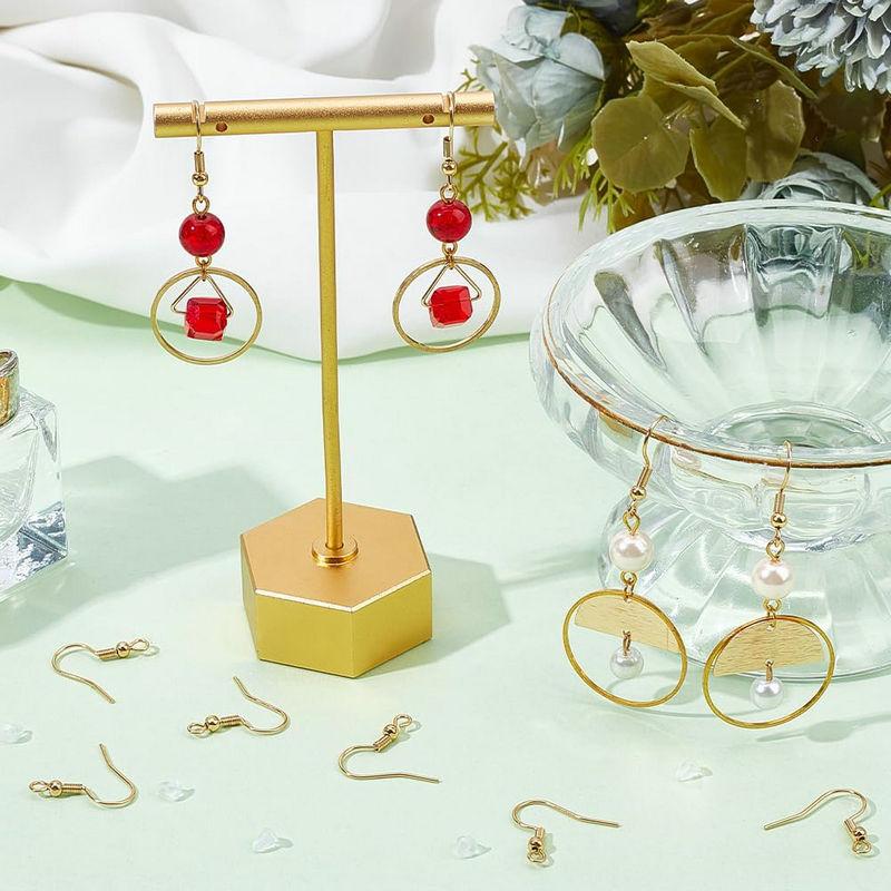 5 Paar 18K Gold Plated Ohrhaken Kupfer Hypoallergen Ohrdrähte Fischhaken für Schmuck DIY Ohrringherstellung