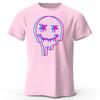 Neon Melting Smiley Face Highquality Pure Cotton Short Sleeved Men Loose Oversized Comfortable Sports Tshirt Street Casual Top