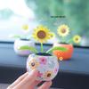 Creative Sunflower Head-Shaking Car Ornament with Intelligent Induction