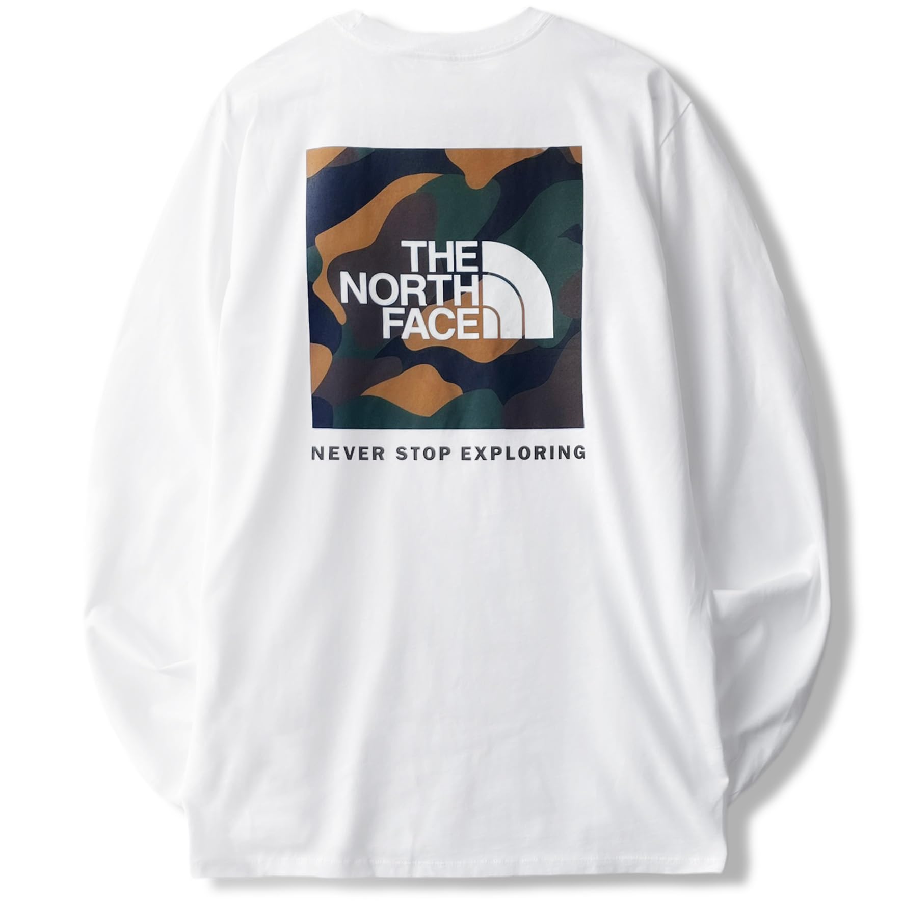 

The North Face White Camouflage Box NSE Tee Long Sleeve Size XXL Men s T-Shirt, [Used]