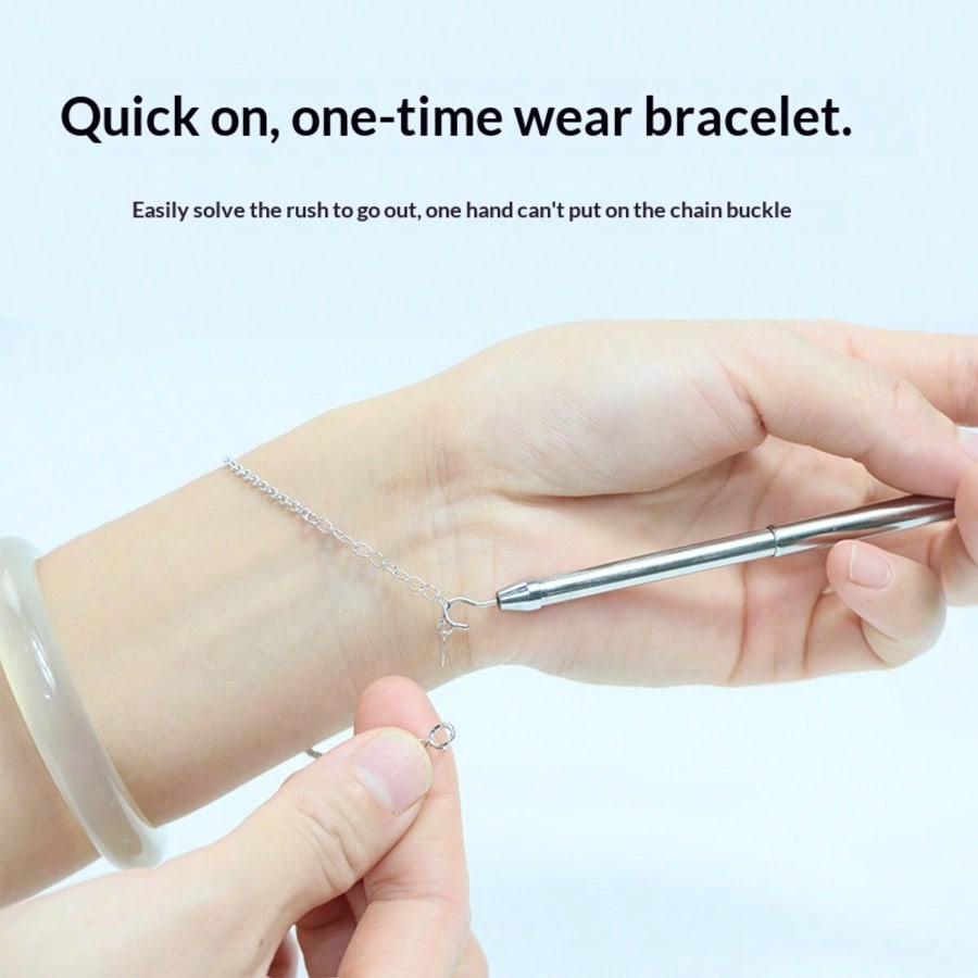 1 bracelet assist tool, bracelet tool, jewelry assist tool, bracelet connection tool, adjustable bracelet clasp, easy-to-use accessory assist tool