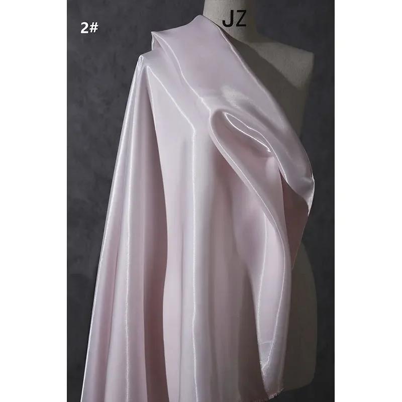 150Cm Wide Luxury Glossy Metallic Liquid Satin Fabric Galaxy Shiny Cloth Crafts for Fashion Designer Show Dress Comfort Material