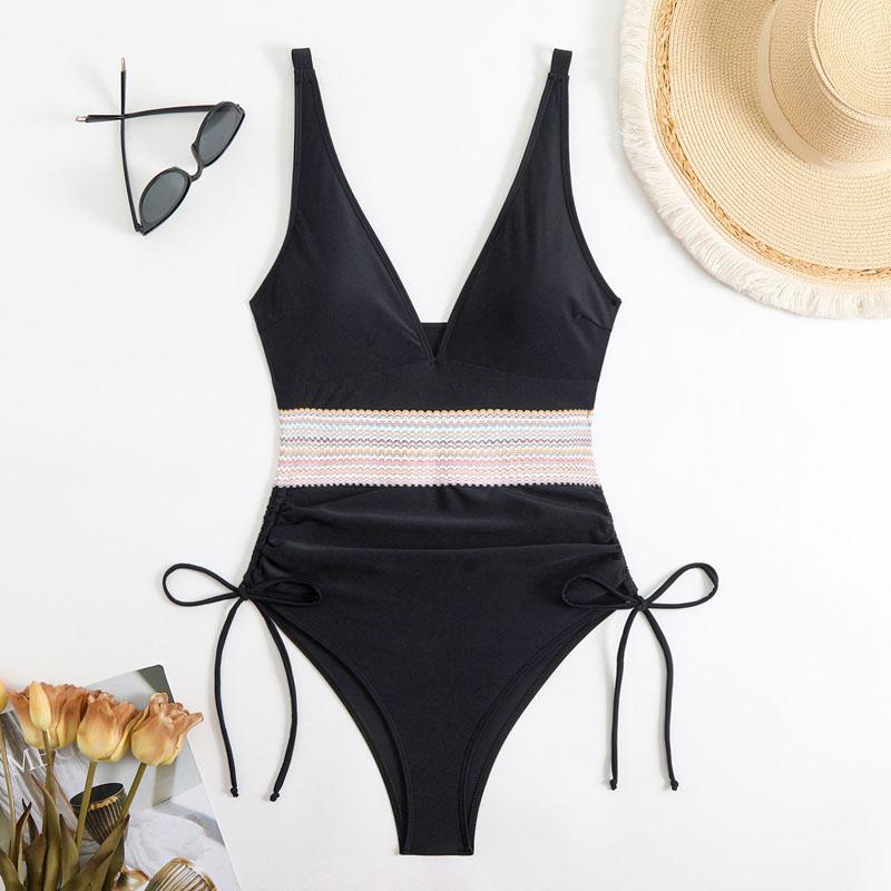 Women One Piece Patchwork Swimwear Female Bathers Bathing Swimming Suit Beachwear