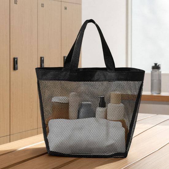 Mesh Beach Bag, Large Capacity Foldable Tote Bag, Sandproof Dirt-Resistant Portable Fitness Shower Bag, for Beach And Swimming Pool
