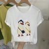 Sommer Koreanischer Stil Entenprint Rundhals Lockerer Schnitt Damen T-Shirt
