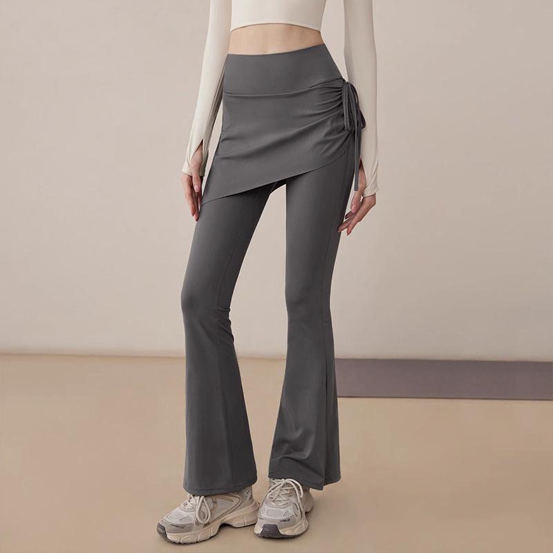 Spring 2025 Fashion Yoga Skirt Pants: Flared Fitness Trousers for Running & Sports