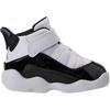 Jordan Air Jordan 6 Rings Soft And Comfortable Slip Resistant Abrasion Resistant High top Toddler Shoes Black White 323420-104