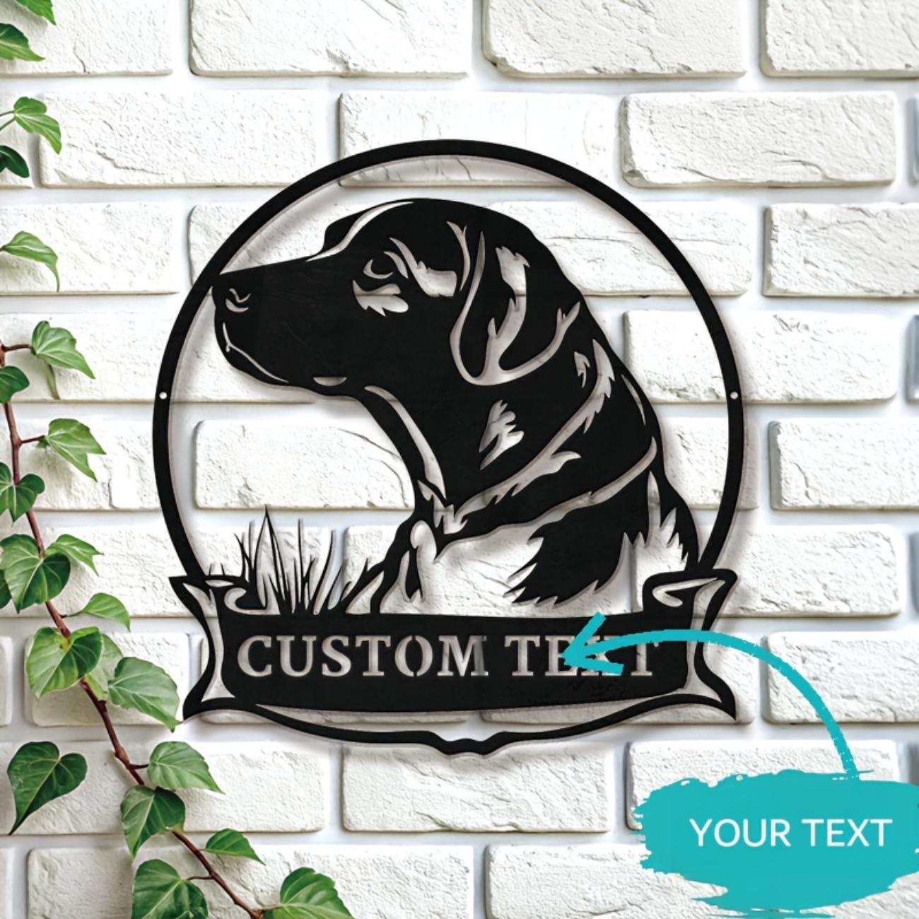 Custom Labrador Retriever Metal Sign Handmade Rustic Decor Durable Indoor Outdoor Dog Lover Gift S чёрный