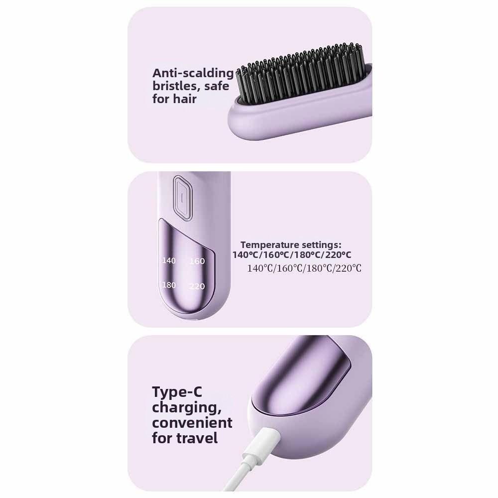 Anti-Scald Design Electric Hair Brush Electric Straightening Comb  Straight Hair
