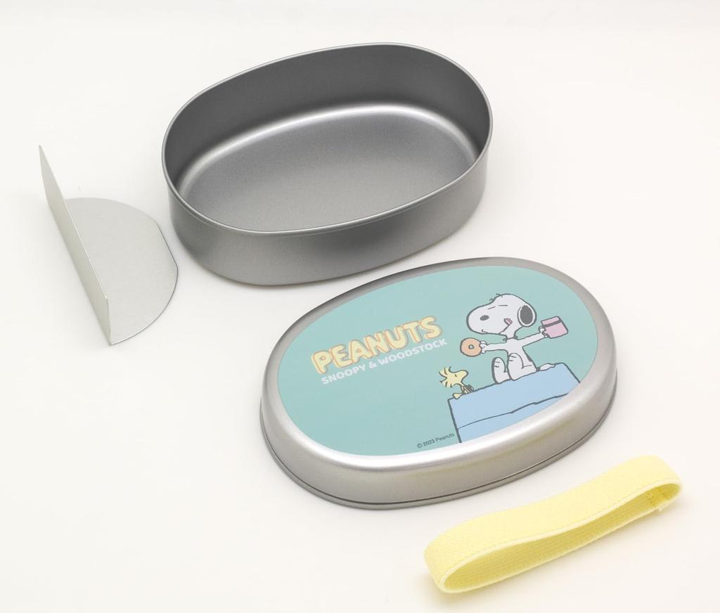OSK Aluminum Lunch Snoopy Lunch Belt with Made In Children's Box, 350ml, S/N No. 3, Divider, Japan, AL-5