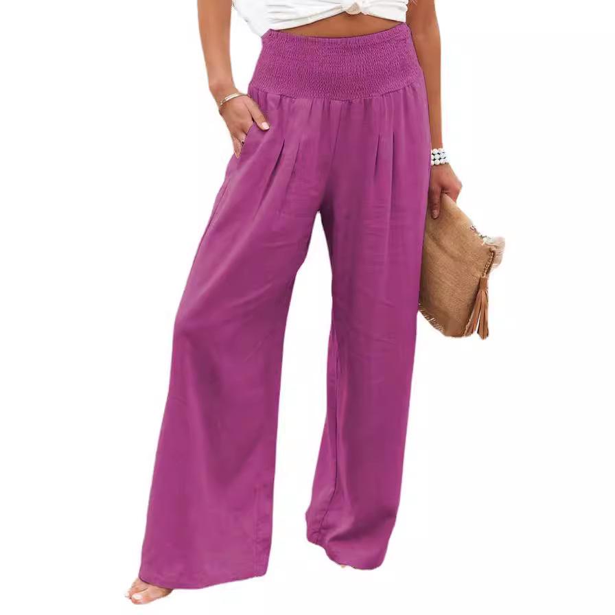 In Stock! 2022 Casual Wide-Leg Cotton Linen Bestseller Loose Long Pants for Women - Spring/Summer Collection.
