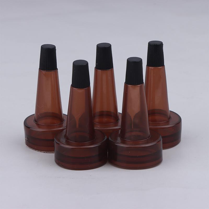5Pcs For Ampoule Serum Flared Shape Penicillin Bottle Sealing Caps with Dropper Clear Tea Color 13/20mm White Tip Spout Caps