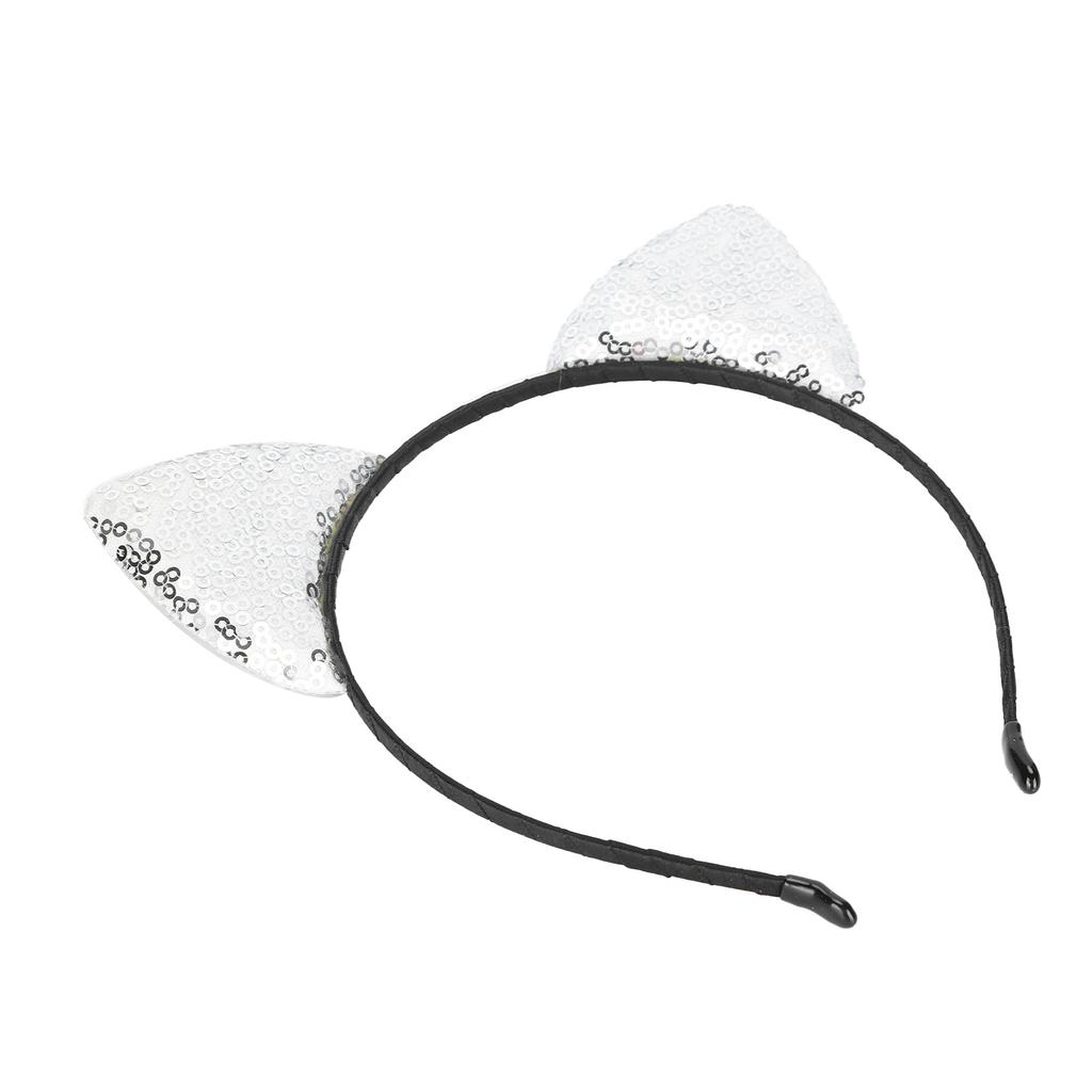Reversible Sequin Cat Ears Headband Shiny Cat Ear Hair Hoops Women S Kitty Hair Accessories