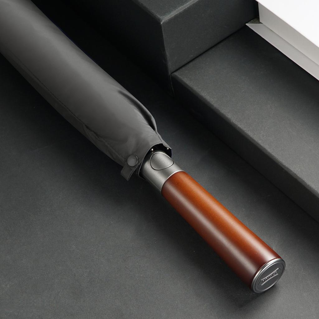 Windproof Long Umbrella for Men, UV Protection, Wooden Handle Big Sun Umbrella Strong, 122cm Large Golf Rain Umbrella Parasol