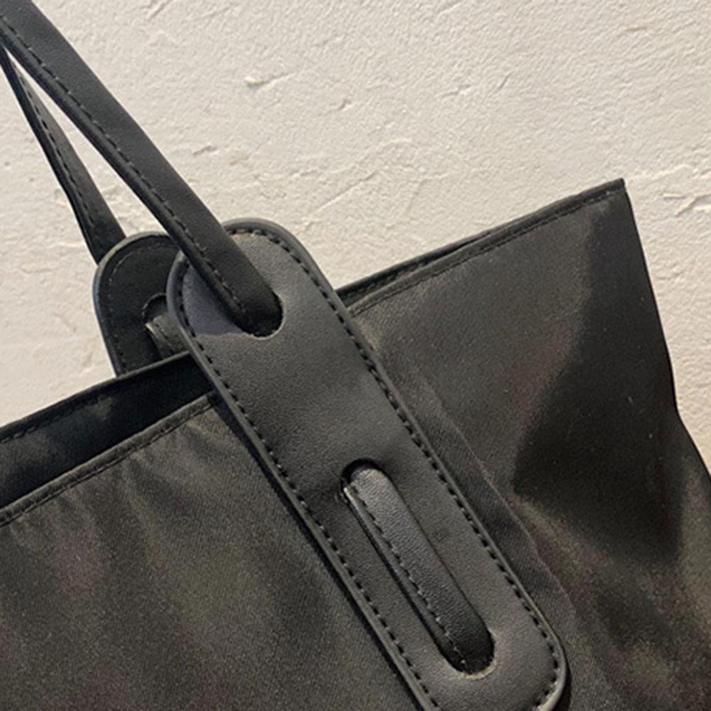Tote Bag For Women Nylon Large Capacity Shoulder Bag With Zipper Satchel Purse Solid Color For Work Travel Shopping Shopper Bag