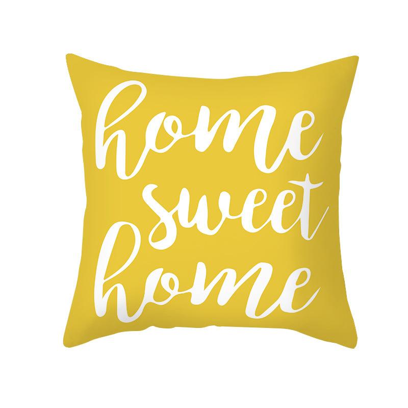 Yellow Geometric Abstract Pattern Throw Pillow Cover With Short Plush Print For Living Room Sofa Decoration Cushion Cover