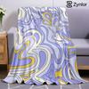 Blue Yellow Swirl Cartoon Anime Print Flannel Blanket Soft Warm Throw for Kids Bedroom Sofa Bed Christmas Office Car