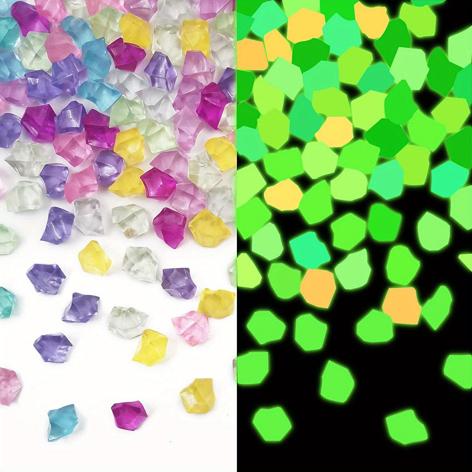 

150 шт. искусственные ледяные камни, акриловые наполнители для ваз, светящиеся камни, прозрачные акриловые ледяные камни 16 х 22 мм, искусственные измельченные ледяные камни, прозрачные драгоценные камни, мрамор 150pcs