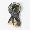 Men's Patchwork Striped Autumn/Winter Jacquard Scarf New Warm Personalized Black Scarf for Men