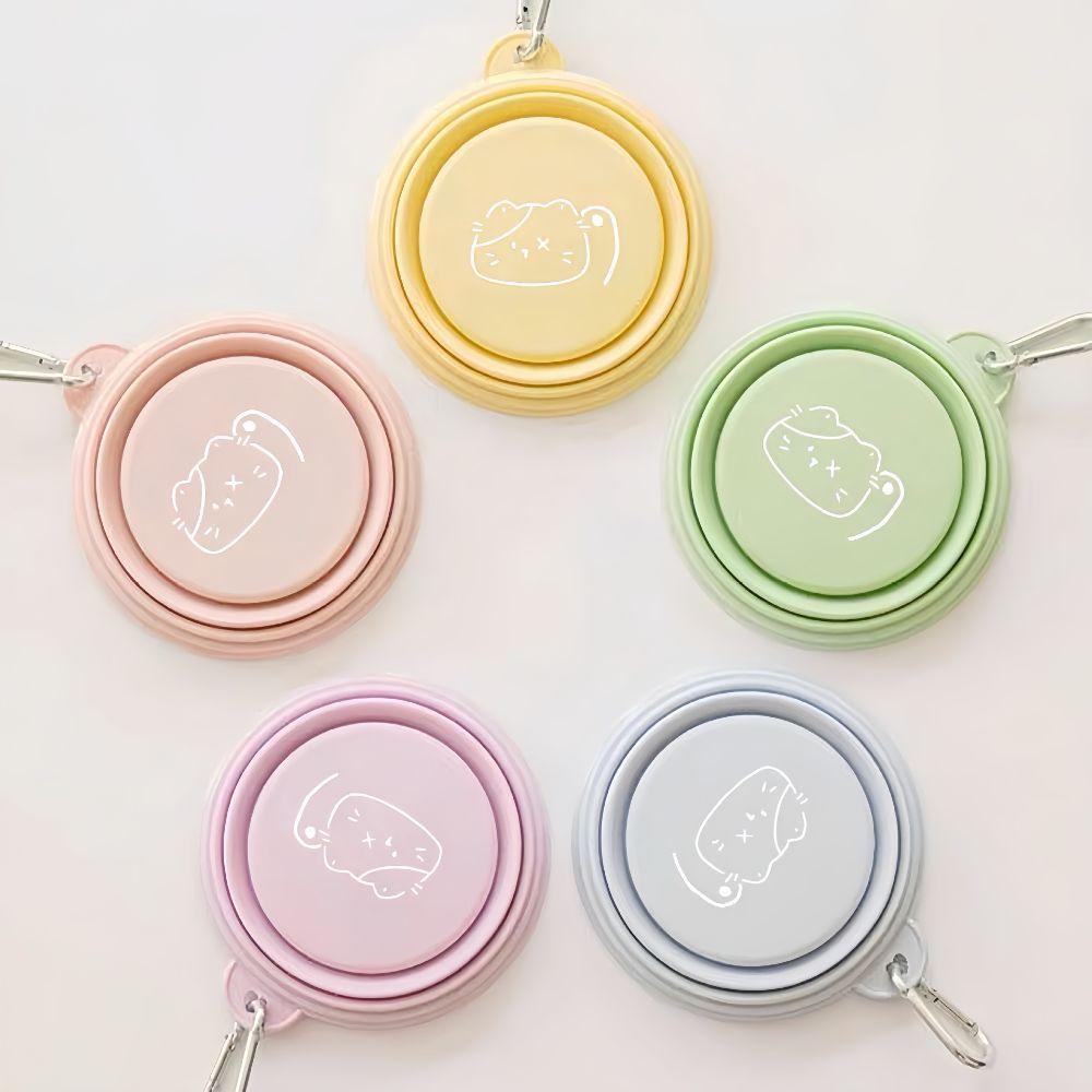 Cartoon Pattern Macaron Pet Bowl TPE Puppy Feeding Bowl Travel Pet Bowl Pet Feeding