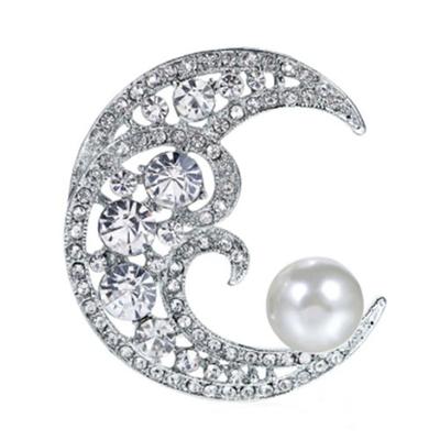Rhinestone Brooch Creative Ink Blue Small Crystal Snowflake Brooch Fashion Temperament Suit Collar Pin Accessories