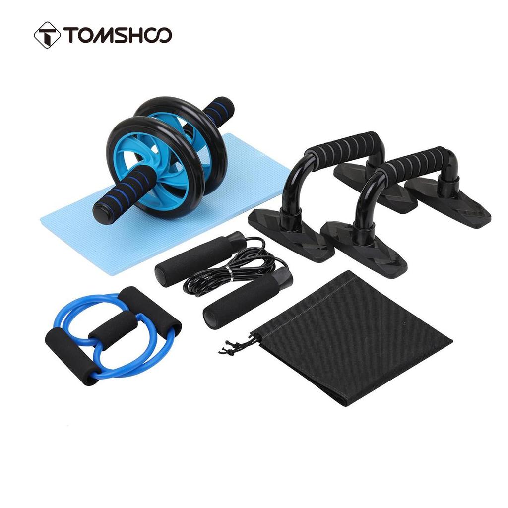 5-in-1 AB Wheel Roller Kit Spring Exerciser Abdominal Press Wheel