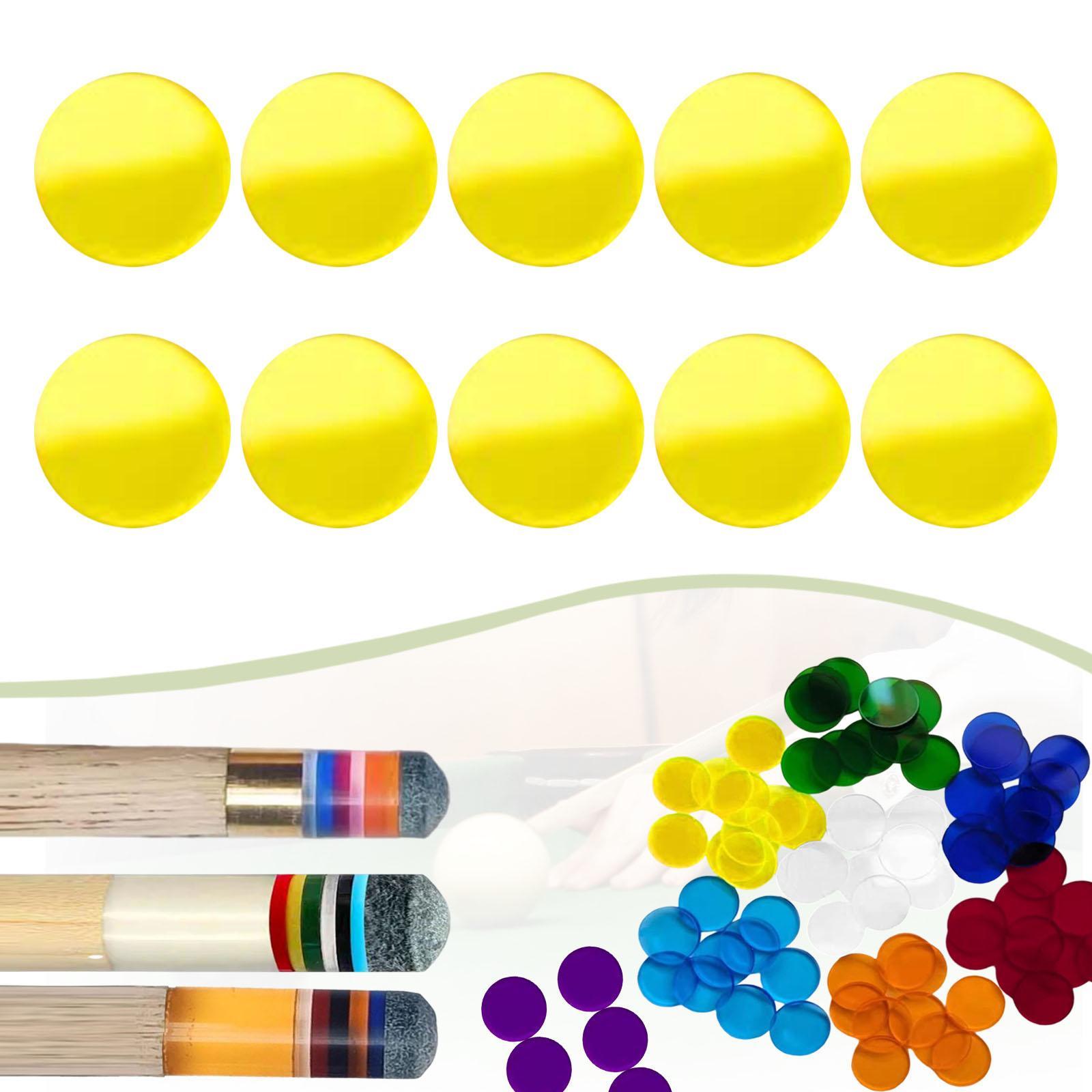 10x Billiards Cue Tip Pads 1.4cm Repair Part Lightweight Billiards Accessory жёлтый