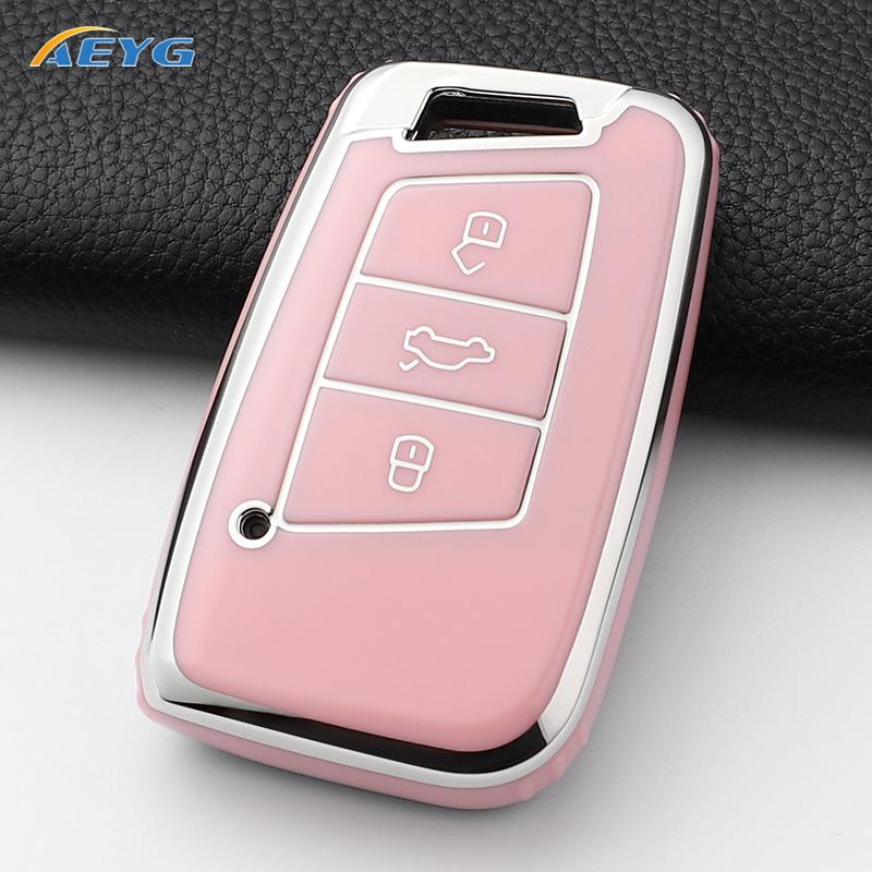 Voor Vw Volkswagen Golf 7 Mk7 Tiguan Mk2 Seat Ateca Leon Fr Ibiza Skoda Octavia Kodiaq Auto Sleutelhoes Cover Interieur Accessoires