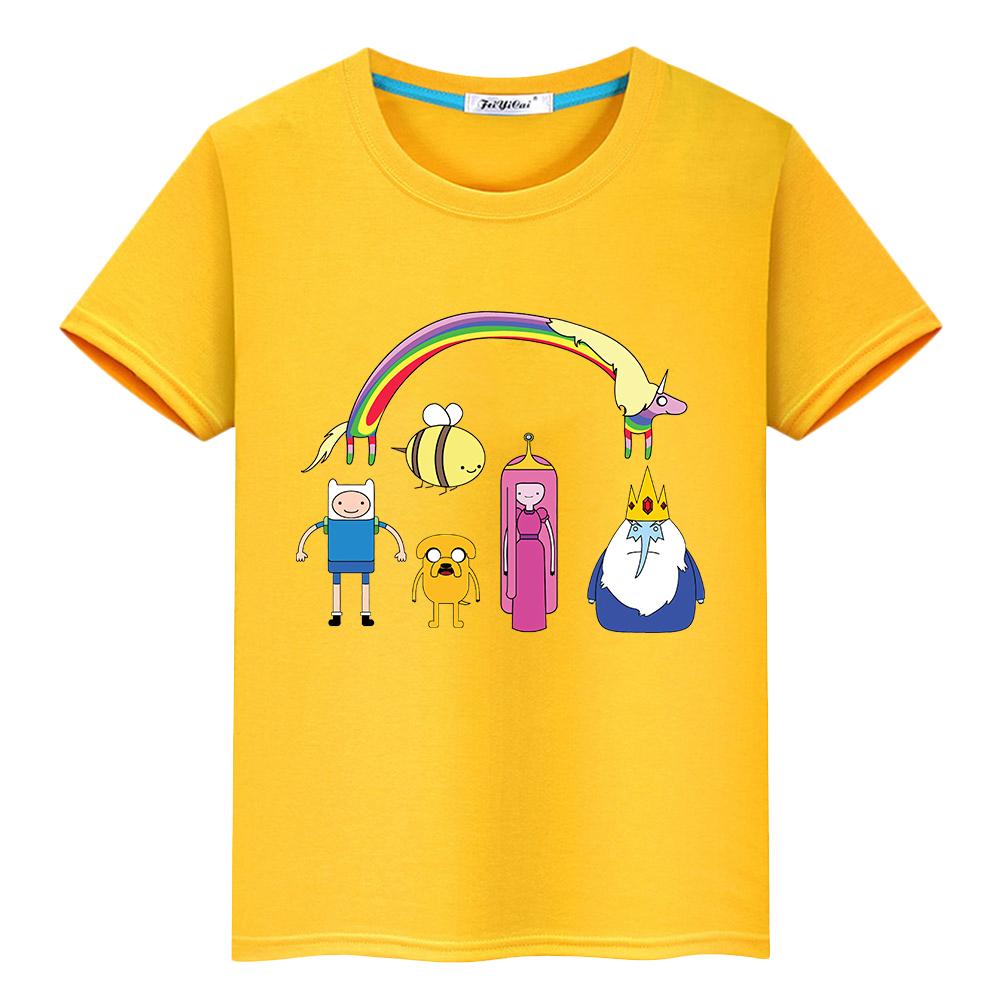 Adventure Time T Shirt for Kids Boy 10years 100%Cotton Anime Short Tops Pride Tshirt Y2k Toddler Girl Clothes Kids Clothes Girls