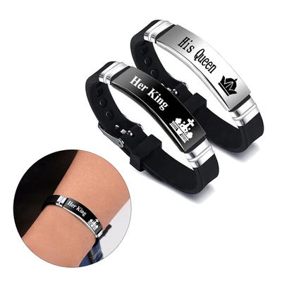 2 Teile/satz Krone Ihr König Seine Königin Trendy Sport Silikon Paar Armband Armreif Liebhaber Armbänder Geschenk