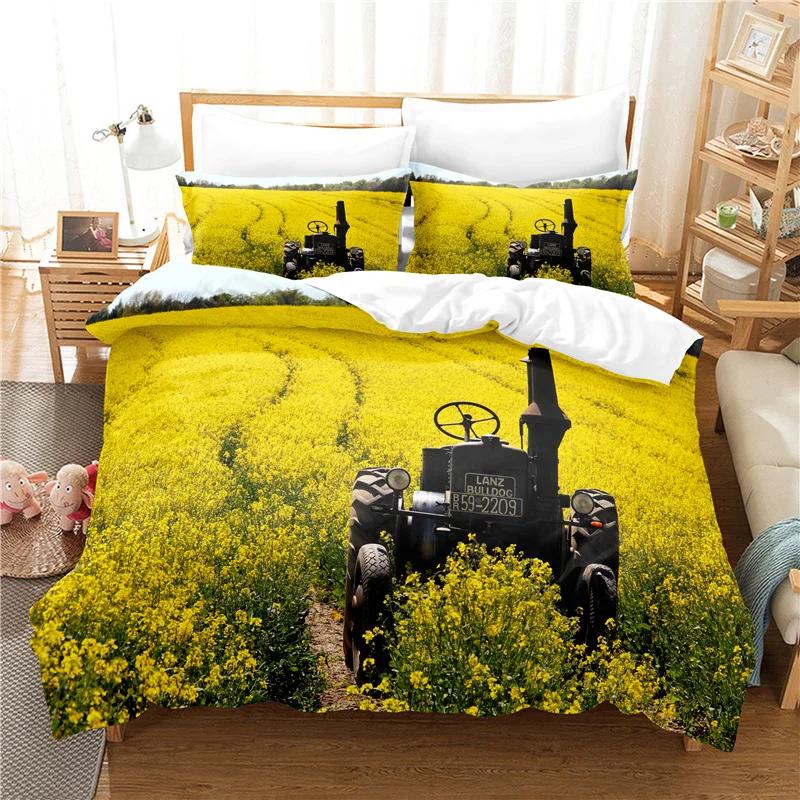 

Bed Sets For Boy Duvet Cover 3D Print Super Cool Tractor Car Queen Size Comforter Sets Bedclothes Housse De Couette 2 Personne (135x200cm)