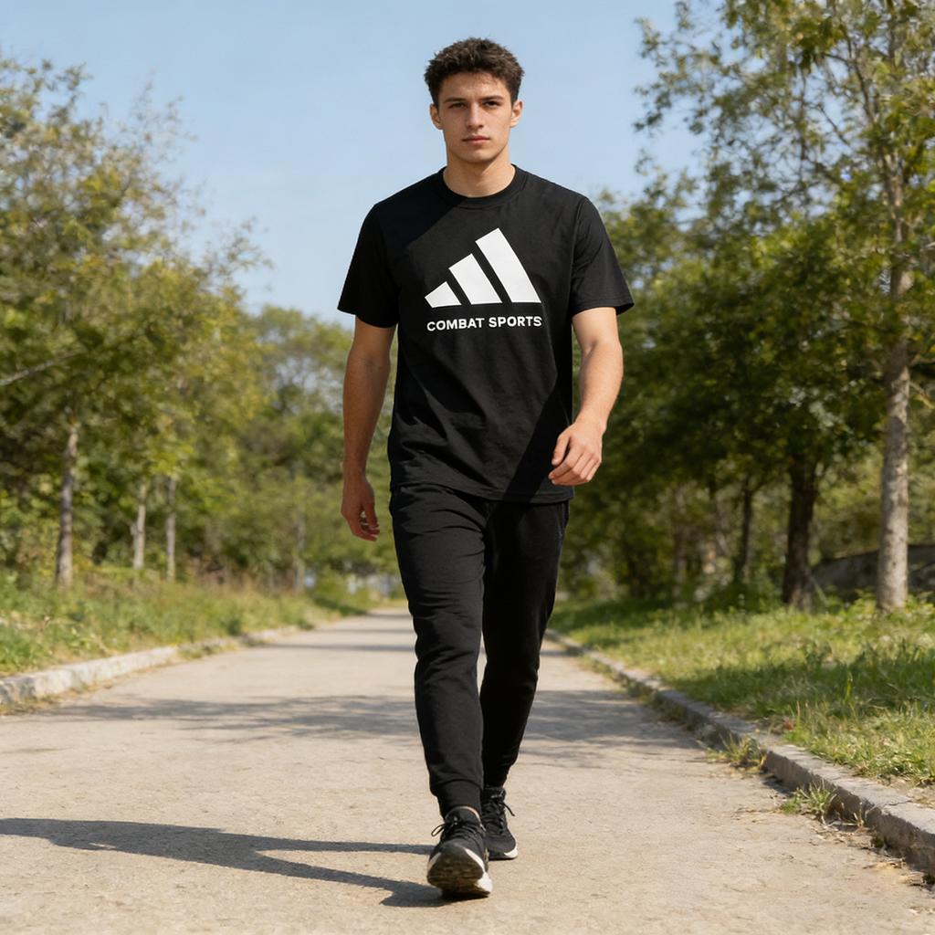 Adidas Sports Fashion Casual Breathable Round Neck Short Sleeve T-Shirt Unisex Tops ADICLTS24CS-BW