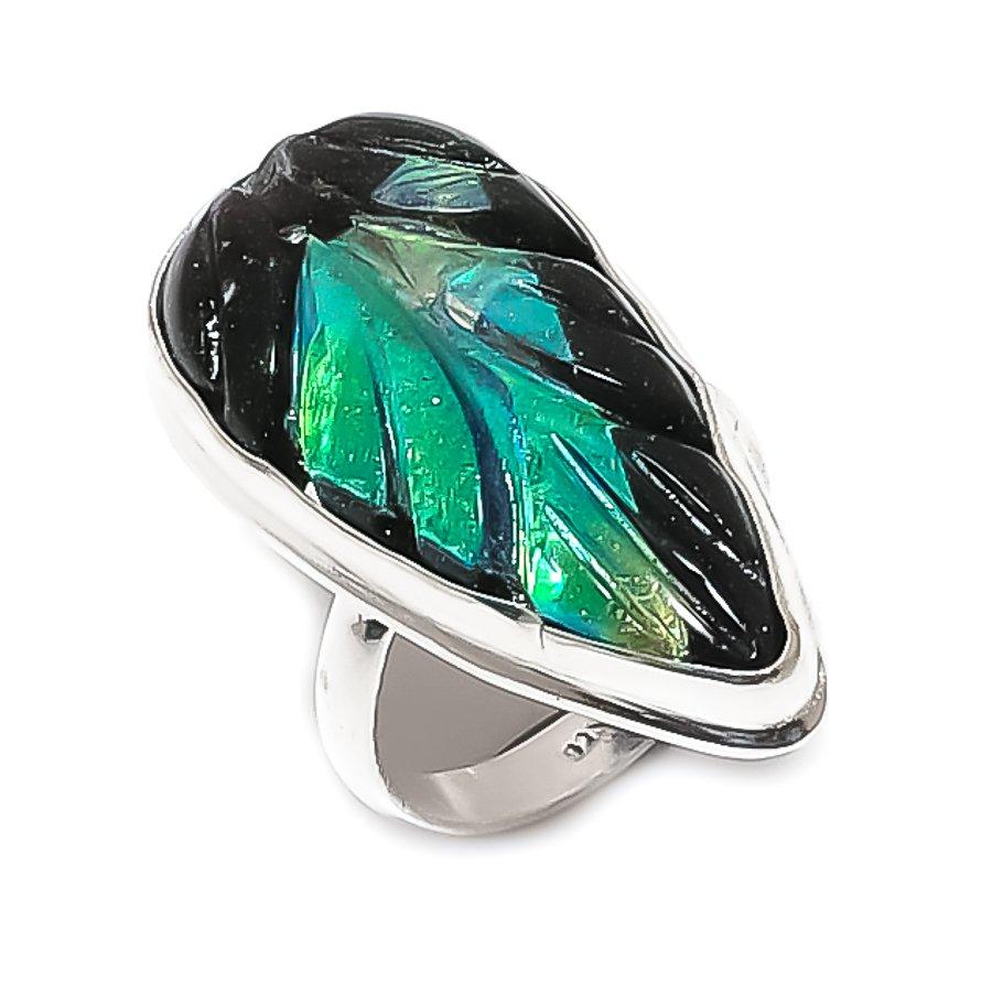 

Black Onyx Gemstone Handmade 925 Sterling Silver Jewelry Ring Size 7.5 i0z40