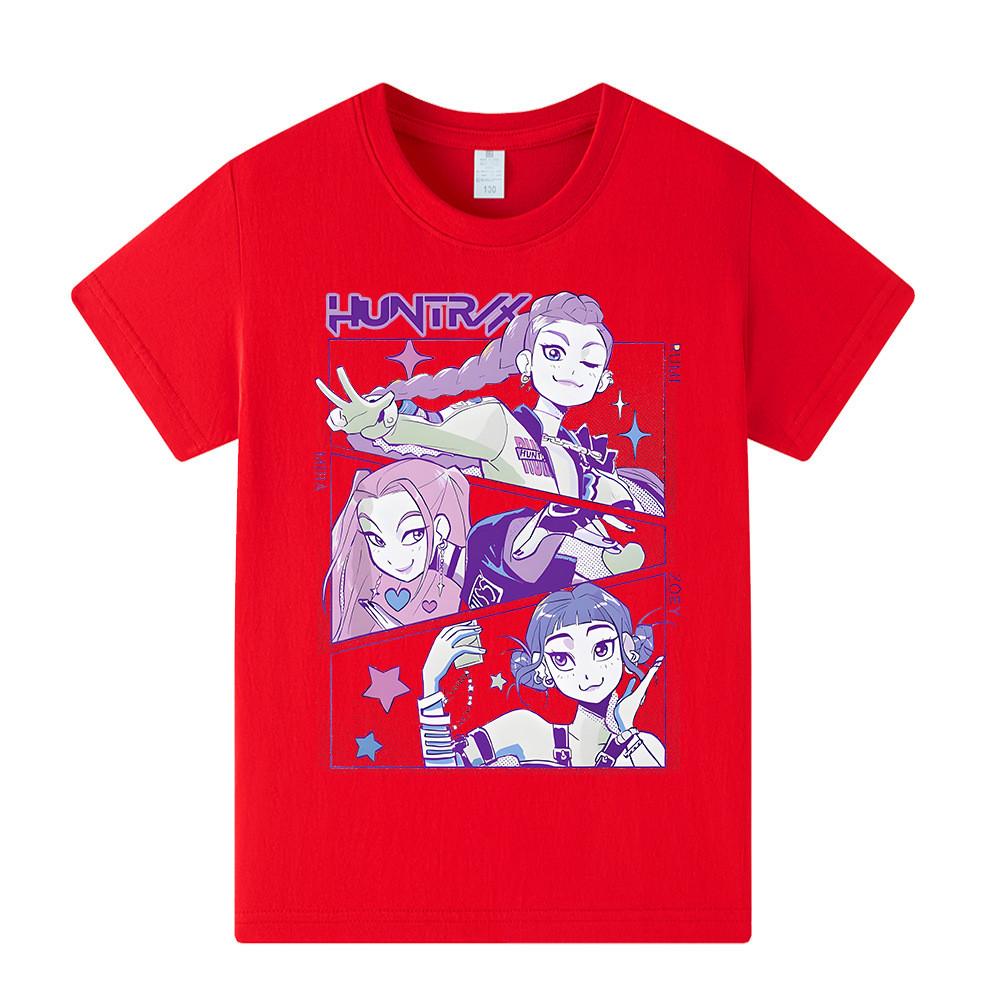 A1196 Kids Boys Girls Kpop Rumi Zoey Mira Print Short Sleeves T-shirt