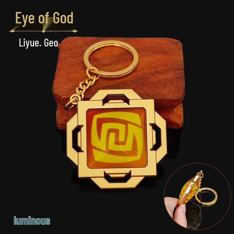 YS Dual-Sided Luminous God's Eye Glass Pendant Keychain