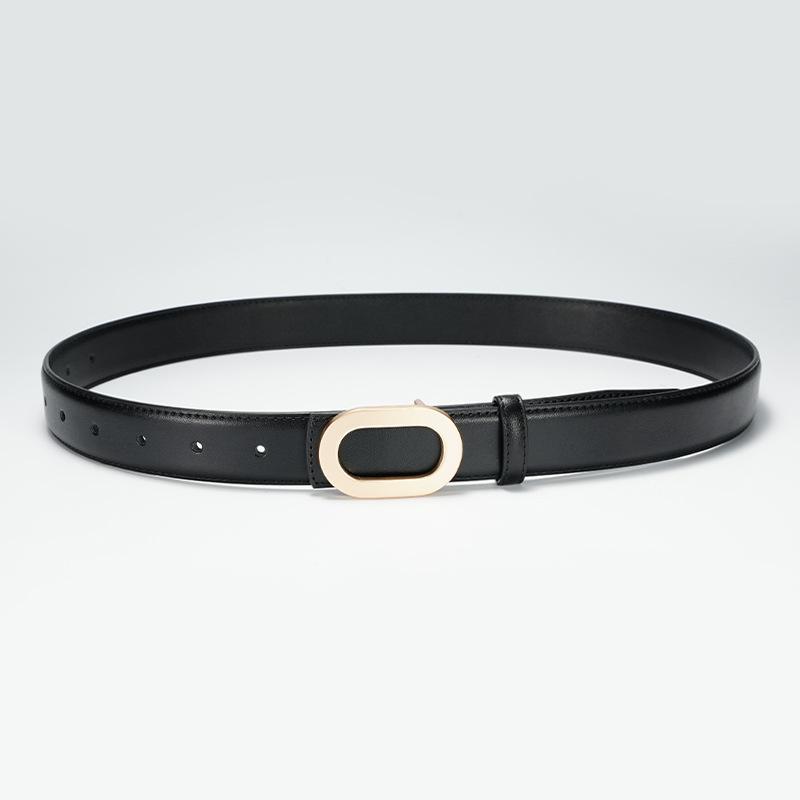 Genuine Leather Women's Belt, Two-layer Cowhide with Casual Pants, Sweater, Suit Decoration, Women's Thin Belt