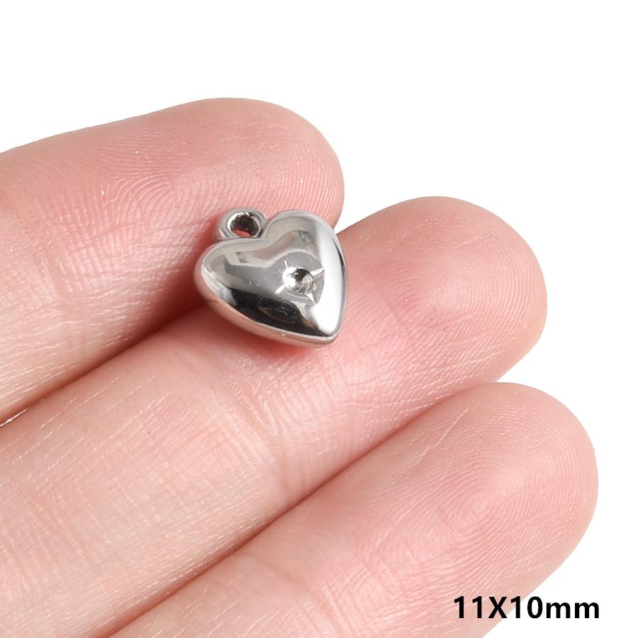 

5pcs Stainless Steel Sacred Heart Of Flames Pendants For Jewelry Making Supplies Silver Color Charm Necklace Bracelets Earrings