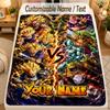 Flannel BlanketDragon Ball Custom Name Text Personalized Soft Warm Throw Blanket Home Decor Gift